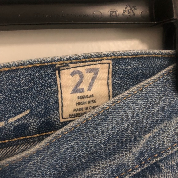 We The Free Regular High Rise Distressed Light Wash Raw Hem Button Fly Jeans - Picture 8 of 8